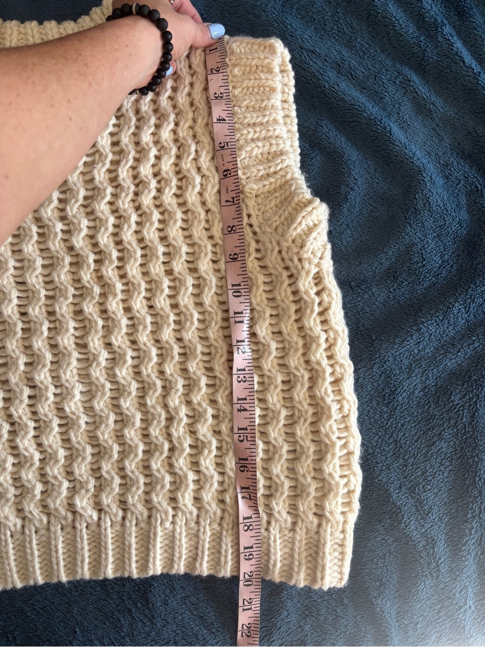 ZARA Cream Chunky Knit Sleeveless Turtleneck Sweater Vest - Picture 4 of 5